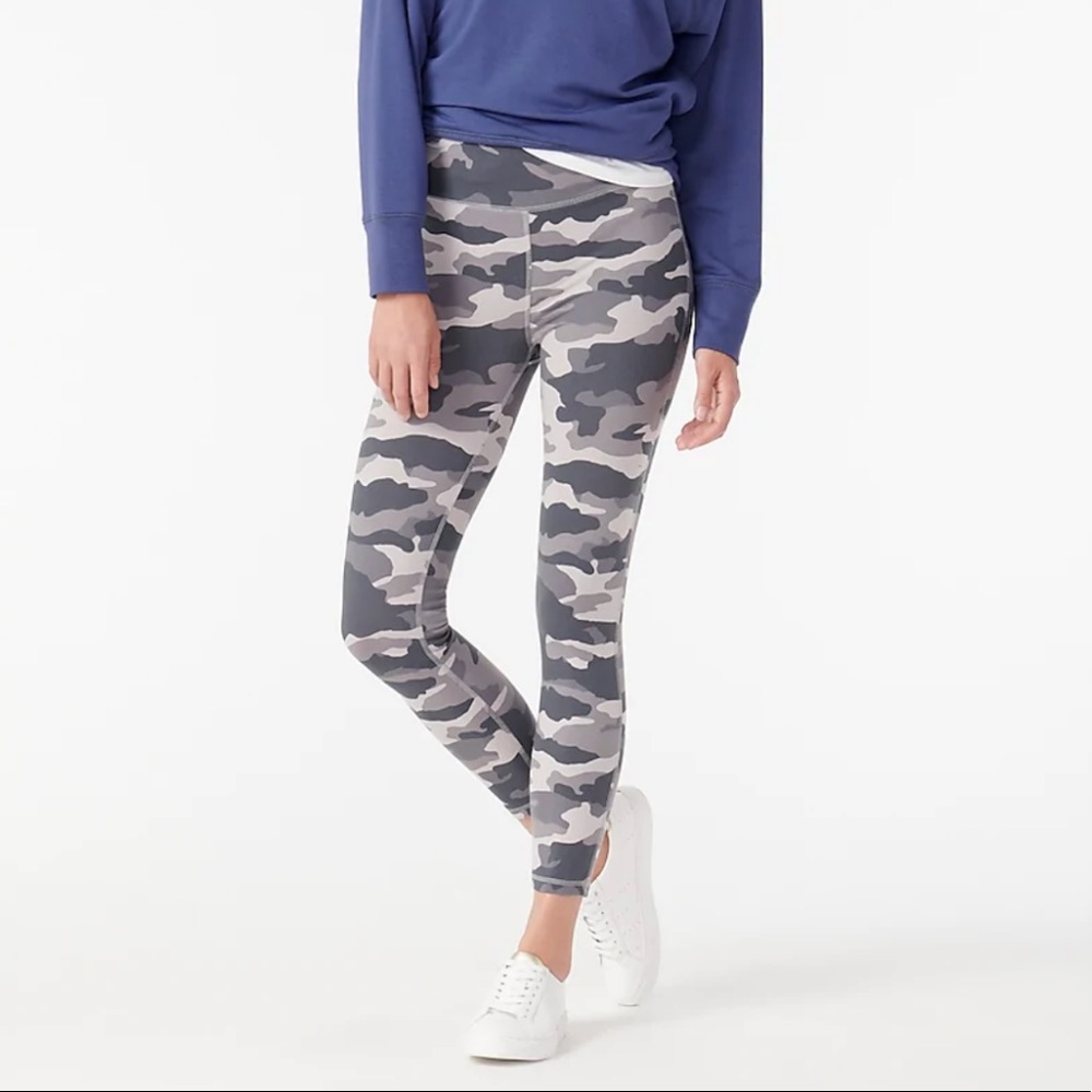 J.Crew 7/8 high-rise leggings in grey camo